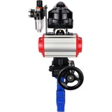 Vanne papillon d'eau Elephant WBV1616E-2W-Fb-H, matériau du corps - fonte QT450, matériau du disque - fonte QT450, joint - EPDM, actionneur pneumatique PA-DA double action, 4M310-08 220V, BKV APL-510N EX, volant MON, BPV AFC2000