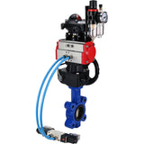 Vanne papillon d'eau Elephant WBV1616E-2W-Fb-H, matériau du corps - fonte QT450, matériau du disque - fonte QT450, joint - EPDM, actionneur pneumatique PA-DA double action, 4V320-08 220V, BKV APL-210N, volant MON, BPV AFC2000