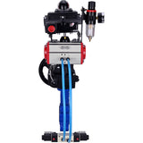 Vanne papillon d'eau Elephant WBV1616E-2W-Fb-H, matériau du corps - fonte QT450, matériau du disque - fonte QT450, joint - EPDM, actionneur pneumatique PA-DA double action, 4V320-08 220V, BKV APL-410N EX, volant MON, BPV AFC2000