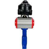 Vanne papillon d'eau Elephant WBV1616N-2W-Fb-H, matériau du corps - fonte QT450, matériau du disque - fonte QT450, joint - NBR, avec actionneur pneumatique double action PA-DA, BKV APL-510N EX
