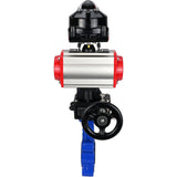 Vanne papillon d'eau Elephant WBV1616N-2W-Fb-H, matériau du corps - fonte QT450, matériau du disque - fonte QT450, joint - NBR, avec actionneur pneumatique double effet PA-DA, volant MON, BKV APL-510N EX