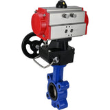 Vanne papillon d'eau Elephant WBV1616E-2W-Fb-H, matériau du corps - fonte QT450, matériau du disque - fonte QT450, joint - EPDM, avec actionneur pneumatique double effet PA-DA, volant MON