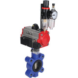 Vanne papillon d'eau Elephant WBV1616E-2W-Fb-H, matériau du corps - fonte QT450, matériau du disque - fonte QT450, joint - EPDM, avec actionneur pneumatique double effet PA-DA, 4M310-08 24V, BPV AFC2000