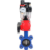 Vanne papillon d'eau Elephant WBV1616N-2W-Fb-H, matériau du corps - fonte QT450, matériau du disque - fonte QT450, joint - NBR, avec actionneur pneumatique double effet PA-DA, 4M310-08 220V, BPV AFC2000