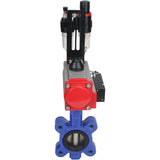 Vanne papillon d'eau Elephant WBV1616E-2W-Fb-H, matériau du corps - fonte QT450, matériau du disque - fonte QT450, joint - EPDM, avec actionneur pneumatique double effet PA-DA, 4M310-08 24V, BPV AFC2000