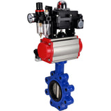 Vanne papillon d'eau Elephant WBV1616E-2W-Fb-H, matériau du corps - fonte QT450, matériau du disque - fonte QT450, joint - EPDM, actionneur pneumatique PA-DA double action, 4M310-08 220V, BKV APL-410N EX BPV AFC2000