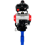 Vanne papillon d'eau Elephant WBV1616E-2W-Fb-H, matériau du corps - fonte QT450, matériau du disque - fonte QT450, joint - EPDM, actionneur pneumatique PA-DA double action, 4M310-08 24V, BKV APL-410N EX, volant MON,
