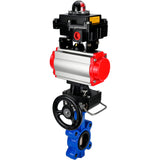 Vanne papillon d'eau Elephant WBV1616E-2W-Fb-H, matériau du corps - fonte QT450, matériau du disque - fonte QT450, joint - EPDM, actionneur pneumatique PA-DA double action, 4M310-08 24V, BKV APL-410N EX, volant MON,