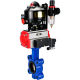 Vanne papillon d'eau Elephant WBV1616E-2W-Fb-H, matériau du corps - fonte QT450, matériau du disque - fonte QT450, joint - EPDM, actionneur pneumatique PA-DA double action, 4M310-08 24V, BKV APL-510N EX, BPV AFC2000