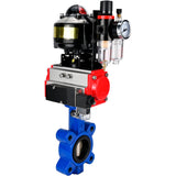 Vanne papillon d'eau Elephant WBV1616E-2W-Fb-H, matériau du corps - fonte QT450, matériau du disque - fonte QT450, joint - EPDM, actionneur pneumatique PA-DA double action, 4M310-08 24V, BKV APL-510N EX, BPV AFC2000
