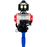 Vanne papillon d'eau Elephant WBV1616E-2W-Fb-H, matériau du corps - fonte QT450, matériau du disque - fonte QT450, joint - EPDM, actionneur pneumatique PA-DA double action, 4M310-08 24V, BKV APL-510N EX, volant MON