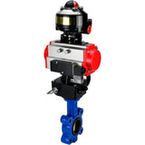 Vanne papillon d'eau Elephant WBV1616E-2W-Fb-H, matériau du corps - fonte QT450, matériau du disque - fonte QT450, joint - EPDM, actionneur pneumatique PA-DA double action, 4M310-08 24V, BKV APL-510N EX, volant MON