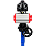 Vanne papillon d'eau Elephant WBV1616E-2W-Fb-H, matériau du corps - fonte QT450, matériau du disque - fonte QT450, joint - EPDM, actionneur pneumatique PA-DA double action, 4M310-08 24V, BKV APL-510N EX, volant MON