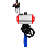Vanne papillon d'eau Elephant WBV1616N-2W-Fb-H, matériau du corps - fonte QT450, matériau du disque - fonte QT450, joint - NBR, actionneur pneumatique PA-DA double action, volant manuel 4M310-08 24V MON, BPV AFC2000