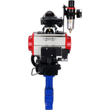 Vanne papillon d'eau Elephant WBV1616E-2W-Fb-H, matériau du corps - fonte QT450, matériau du disque - fonte QT450, joint - EPDM, actionneur pneumatique PA-DA double action, 4M310-08 24V, BKV APL-210N, volant MON, BPV AFC2000