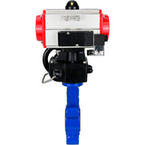 Vanne papillon d'eau Elephant WBV1616E-2W-Fb-H, matériau du corps - fonte QT450, matériau du disque - fonte QT450, joint - EPDM, avec actionneur pneumatique double effet PA-DA, 4M310-08 220V, volant MON