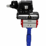 Vanne papillon d'eau Elephant WBV1616E-2W-Fb-H, matériau du corps - fonte QT450, matériau du disque - fonte QT450, joint - EPDM, actionneur pneumatique PA-SA avec ressorts de rappel, positionneur YT-1000RSN sans rétroaction