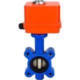 Vanne papillon d'eau Elephant WBV1616E-2W-Fb-H, matériau du corps - fonte QT450, matériau du disque - fonte QT450, joint - EPDM, actionneur électrique QT-N-EM-O1-220VAC-U1 MINI 220V