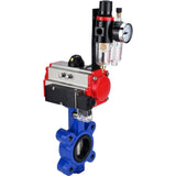 Vanne papillon d'eau Elephant WBV1631N-2W-Fb-H, matériau du corps - fonte QT450, matériau du disque - acier inoxydable AISI 304, joint - NBR, avec actionneur pneumatique double effet PA-DA, 4M310-08 220V, BPV AFC2000