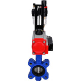Vanne papillon d'eau Elephant WBV1631E-2W-Fb-H, matériau du corps - fonte QT450, matériau du disque - acier inoxydable AISI 304, joint - EPDM, avec actionneur pneumatique double effet PA-DA, 4M310-08 220V, BPV AFC2000
