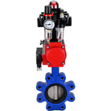 Vanne papillon d'eau Elephant WBV1631N-2W-Fb-H, matériau du corps - fonte QT450, matériau du disque - acier inoxydable AISI 304, joint - NBR, actionneur pneumatique PA-SA avec ressorts de rappel, 4M310-08 24V, BKV APL-410N EX BPV AFC2000