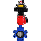 Vanne papillon d'eau Elephant WBV1631N-2W-Fb-H, matériau du corps - fonte QT450, matériau du disque - acier inoxydable AISI 304, joint - NBR, actionneur pneumatique PA-SA avec ressorts de rappel, 4M310-08 24V, BKV APL-410N EX BPV AFC2000