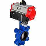 Vanne papillon d'eau Elephant WBV1631N-2W-Fb-H, matériau du corps - fonte QT450, matériau du disque - acier inoxydable AISI 304, joint - NBR, avec actionneur pneumatique double effet PA-DA, 4M310-08 24V