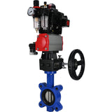Vanne papillon d'eau Elephant WBV1631N-2W-Fb-H, matériau du corps - fonte QT450, matériau du disque - acier inoxydable AISI 304, joint - NBR, actionneur pneumatique PA-DA double action, 4M310-08 220V, BKV APL-410N EX, volant MON, BPV AFC2000