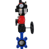Vanne papillon d'eau Elephant WBV1631N-2W-Fb-H, matériau du corps - fonte QT450, matériau du disque - acier inoxydable AISI 304, joint - NBR, actionneur pneumatique PA-DA double action, 4M310-08 220V, BKV APL-410N EX, volant MON, BPV AFC2000