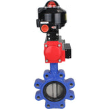 Vanne papillon d'eau Elephant WBV1631N-2W-Fb-H, matériau du corps - fonte QT450, matériau du disque - acier inoxydable AISI 304, joint - NBR, actionneur pneumatique PA-DA double action, 4M310-08 220V, BKV APL-510N EX