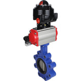Vanne papillon d'eau Elephant WBV1631N-2W-Fb-H, matériau du corps - fonte QT450, matériau du disque - acier inoxydable AISI 304, joint - NBR, actionneur pneumatique PA-DA double action, 4M310-08 220V, BKV APL-510N EX