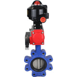 Vanne papillon d'eau Elephant WBV1631N-2W-Fb-H, matériau du corps - fonte QT450, matériau du disque - acier inoxydable AISI 304, joint - NBR, actionneur pneumatique PA-DA double action, 4M310-08 220V, BKV APL-510N EX