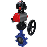 Vanne papillon d'eau Elephant WBV1631N-2W-Fb-H, matériau du corps - fonte QT450, matériau du disque - acier inoxydable AISI 304, joint - NBR, actionneur pneumatique PA-DA double action, 4M310-08 24V, BKV APL-510N EX, volant MON