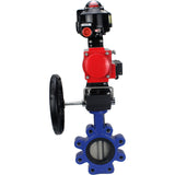 Vanne papillon d'eau Elephant WBV1631N-2W-Fb-H, matériau du corps - fonte QT450, matériau du disque - acier inoxydable AISI 304, joint - NBR, actionneur pneumatique PA-DA double action, 4M310-08 24V, BKV APL-510N EX, volant MON