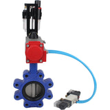 Vanne papillon d'eau Elephant WBV1631N-2W-Fb-H, matériau du corps - fonte QT450, matériau du disque - acier inoxydable AISI 304, joint - NBR, avec actionneur pneumatique double effet PA-DA, 4V320-08 220V, BPV AFC2000