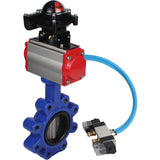Vanne papillon d'eau Elephant WBV1631N-2W-Fb-H, matériau du corps - fonte QT450, matériau du disque - acier inoxydable AISI 304, joint - NBR, actionneur pneumatique PA-DA double action, 4V320-08 220V, BKV APL-210N