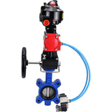 Vanne papillon d'eau Elephant WBV1631N-2W-Fb-H, matériau du corps - fonte QT450, matériau du disque - acier inoxydable AISI 304, joint - NBR, actionneur pneumatique PA-DA double action, 4V320-08 220V, BKV APL-510N EX, volant MON, BPV AFC2000