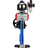 Vanne papillon d'eau Elephant WBV1631N-2W-Fb-H, matériau du corps - fonte QT450, matériau du disque - acier inoxydable AISI 304, joint - NBR, actionneur pneumatique PA-DA double action, 4V320-08 220V, BKV APL-510N EX, volant MON, BPV AFC2000