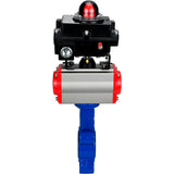 Vanne papillon d'eau Elephant WBV1631E-2W-Fb-H, matériau du corps - fonte QT450, matériau du disque - acier inoxydable AISI 304, joint - EPDM, avec actionneur pneumatique double effet PA-DA, BKV APL-410N EX