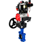 Vanne papillon d'eau Elephant WBV1631N-2W-Fb-H, matériau du corps - fonte QT450, matériau du disque - acier inoxydable AISI 304, joint - NBR, actionneur pneumatique PA-DA double action, 4M310-08 220V, BKV APL-510N EX, volant MON, BPV AFC2000