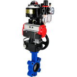 Vanne papillon d'eau Elephant WBV1631N-2W-Fb-H, matériau du corps - fonte QT450, matériau du disque - acier inoxydable AISI 304, joint - NBR, actionneur pneumatique PA-DA double action, 4M310-08 220V, BKV APL-510N EX, volant MON, BPV AFC2000