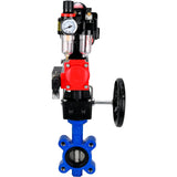 Vanne papillon d'eau Elephant WBV1631N-2W-Fb-H, matériau du corps - fonte QT450, matériau du disque - acier inoxydable AISI 304, joint - NBR, actionneur pneumatique PA-DA double action, 4M310-08 220V, BKV APL-510N EX, volant MON, BPV AFC2000
