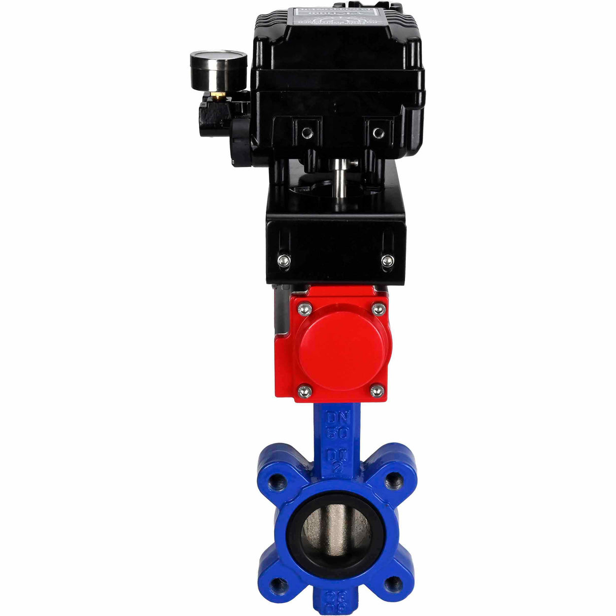 Water Butterfly Valve Elephant WBV1631E-2W-Fb-H, body material - cast iron QT450, disk material - stainless steel AISI 304, seal - EPDM, with pneumatic actuator double action PA-DA, electropneumatic rotary positioner YT-1000RSN without feedback
