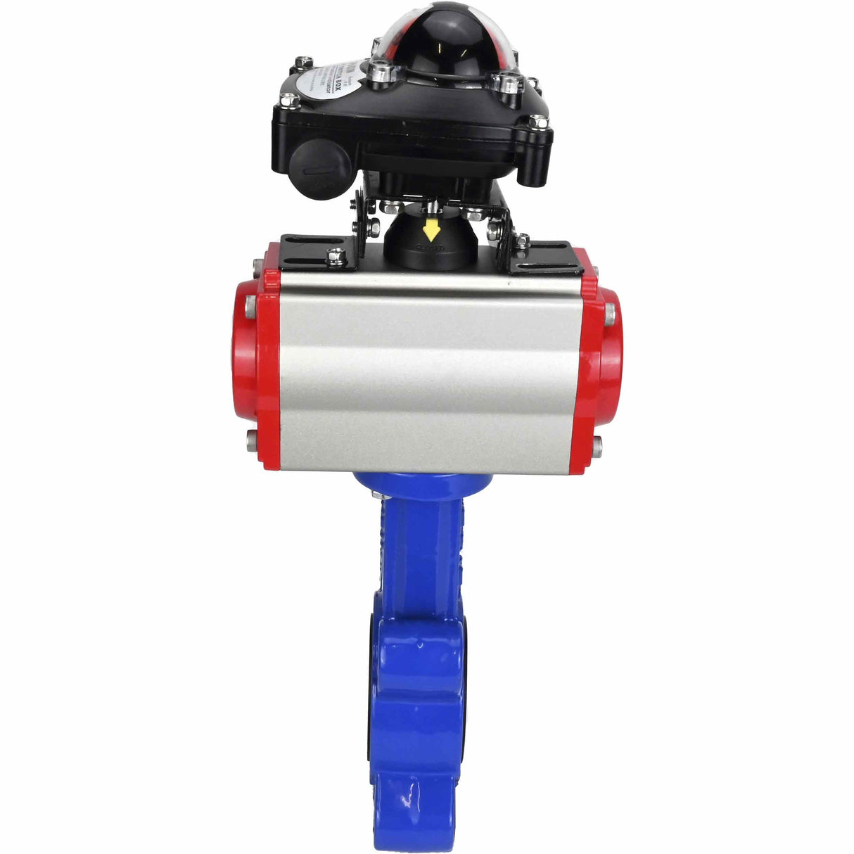 Vanne papillon d'eau Elephant WBV1631N-2W-Fb-H, matériau du corps - fonte QT450, matériau du disque - acier inoxydable AISI 304, joint - NBR, avec actionneur pneumatique double effet PA-DA, BKV APL-210N
