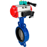 Water Butterfly Valve for abrasive media  Elephant WBV1632E-2W-Fb-H DN40-200 16 bar body - QT450 cast iron, disc - 316L stainless steel, seal - EPDM, with pneumatic actuator PA-DA-XXX, pneumatic distributor 4M310-08 NAMUR 24V and ALS200D magnetic switch