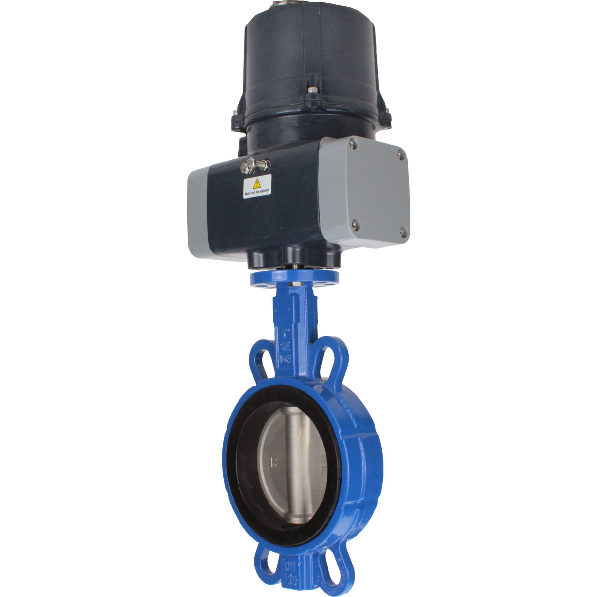 Butterfly valves for abrasive media Elephant WBV1632E-2W-Fb-H interflanged, body - cast iron QT450, disc - stainless steel 316L, seal - EPDM, with electric quarter turn actuator Elephant QTSA-N-EM-O0-220VAC