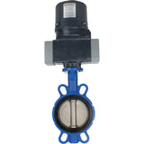 Butterfly valves for abrasive media Elephant WBV1632E-2W-Fb-H interflanged, body - cast iron QT450, disc - stainless steel 316L, seal - EPDM, with electric quarter turn actuator Elephant QTSA-N-EM-O0-220VAC