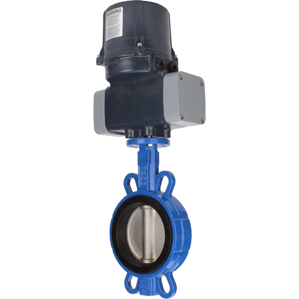 Butterfly valves for abrasive media Elephant WBV1632E-2W-Fb-H interflanged, body - cast iron QT450, disc - stainless steel 316L, seal - EPDM, with electric quarter turn actuator Elephant QTSA-N-EM-O0-220VAC