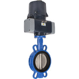 Butterfly valves for abrasive media Elephant WBV1632E-2W-Fb-H interflanged, body - cast iron QT450, disc - stainless steel 316L, seal - EPDM, with electric quarter turn actuator Elephant QTSA-N-EM-O0-220VAC