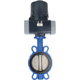 Butterfly valves for abrasive media Elephant WBV1632E-2W-Fb-H interflanged, body - cast iron QT450, disc - stainless steel 316L, seal - EPDM, with electric quarter turn actuator Elephant QTSA-N-EM-O0-220VAC